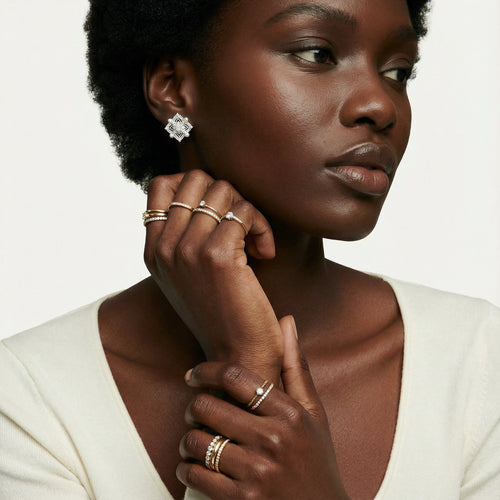 Celestial Pearl Cross Studs